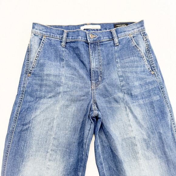 Ella Moss Cropped Wide Leg Faux Back Pocket Denim Jeans Size 28 - Picture 7 of 10